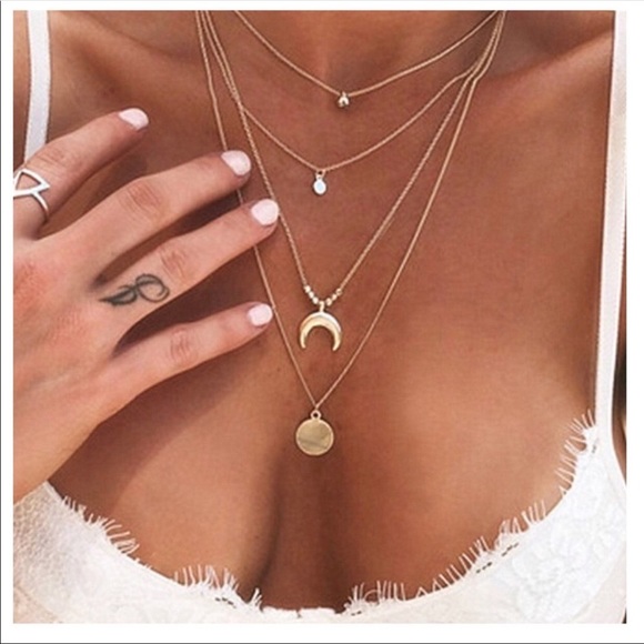 VENUS💫Four Layer Goldtone Moon Neckl… - Picture 5 of 5